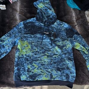 Oakley Oceanic Blue and Lime Hoodie